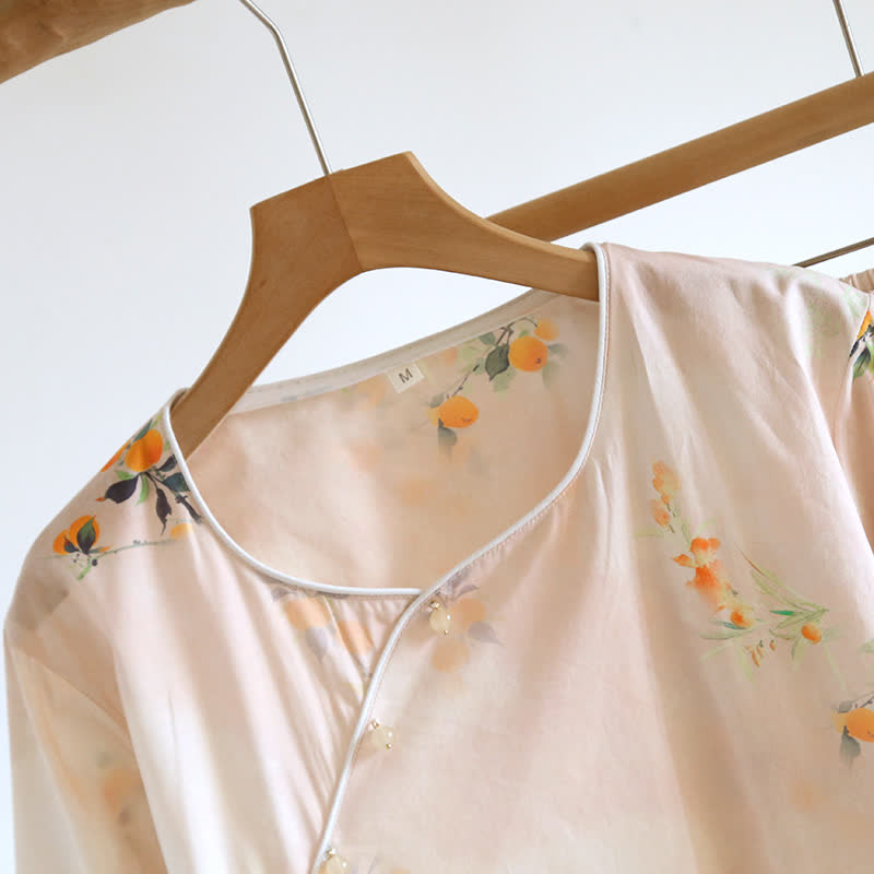 Oriental Yellow Berry Cotton Loungewear Set - image 2