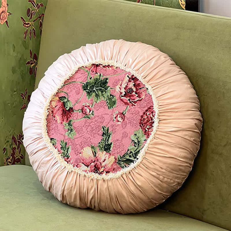 Floral Throw Pillow with Ruffled Edge - Round - 17" x 17" - image 9