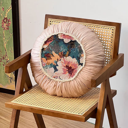 Poppy Floral Throw Pillow with Ruffled Edge - Round - 17" x 17" - image 10