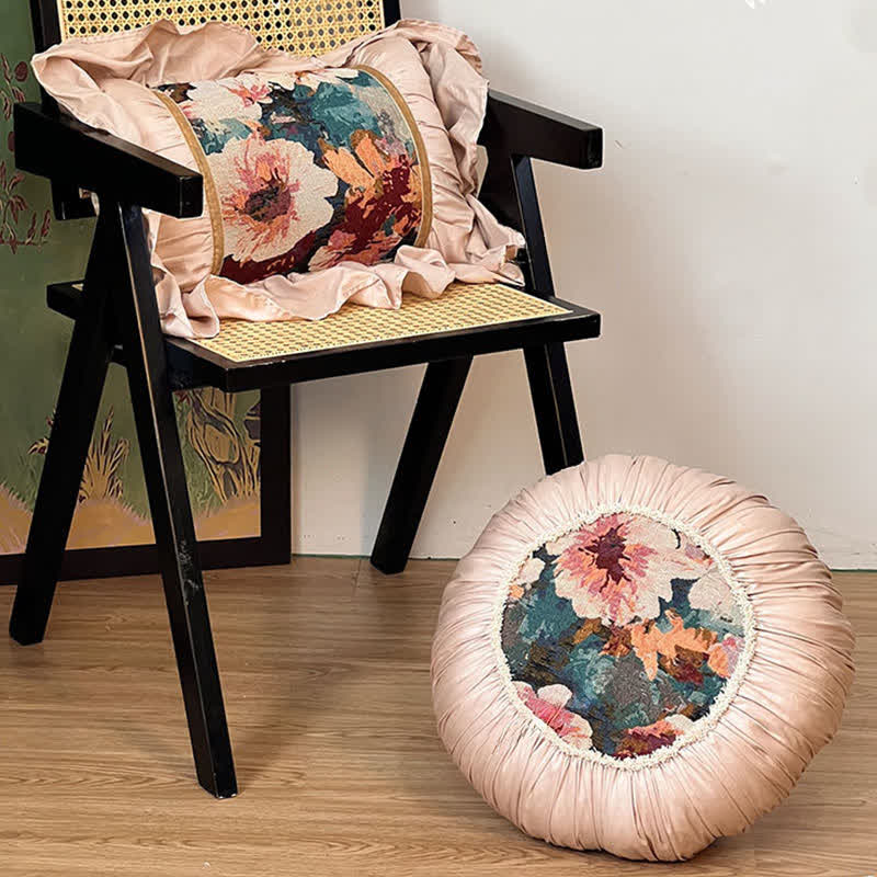 Poppy Floral Throw Pillow with Ruffled Edge - image 5