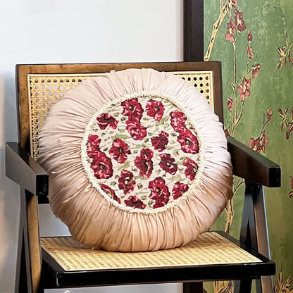 Elegant Floral Throw Pillow with Ruffled Edge - image 11