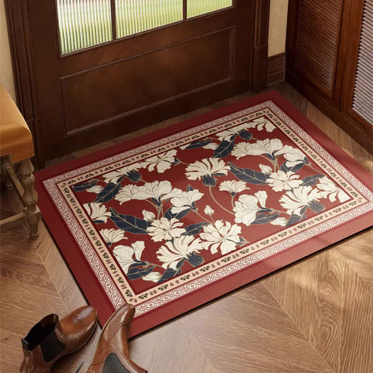 Retro Floral Border Door Mat - Red - 23"W x 47"L - image 0
