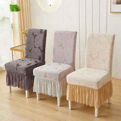 Jacquard Leaf Parsons Chair Slipcover - image 0