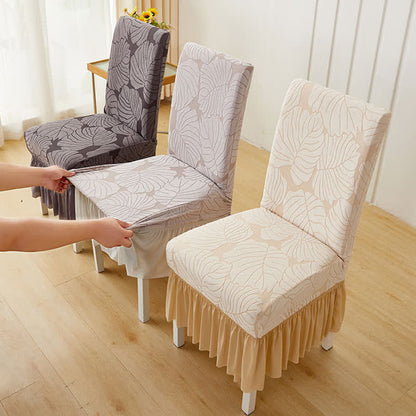 Jacquard Leaf Parsons Chair Slipcover - image 1