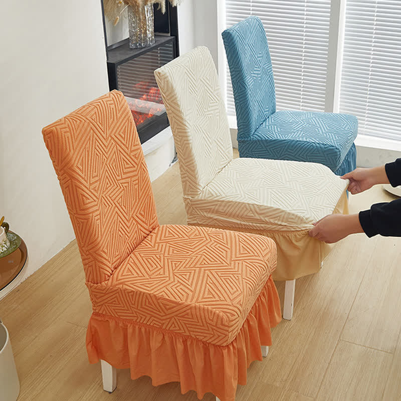 Geometric Elastic Stretch Dining Chair Cover - image 1