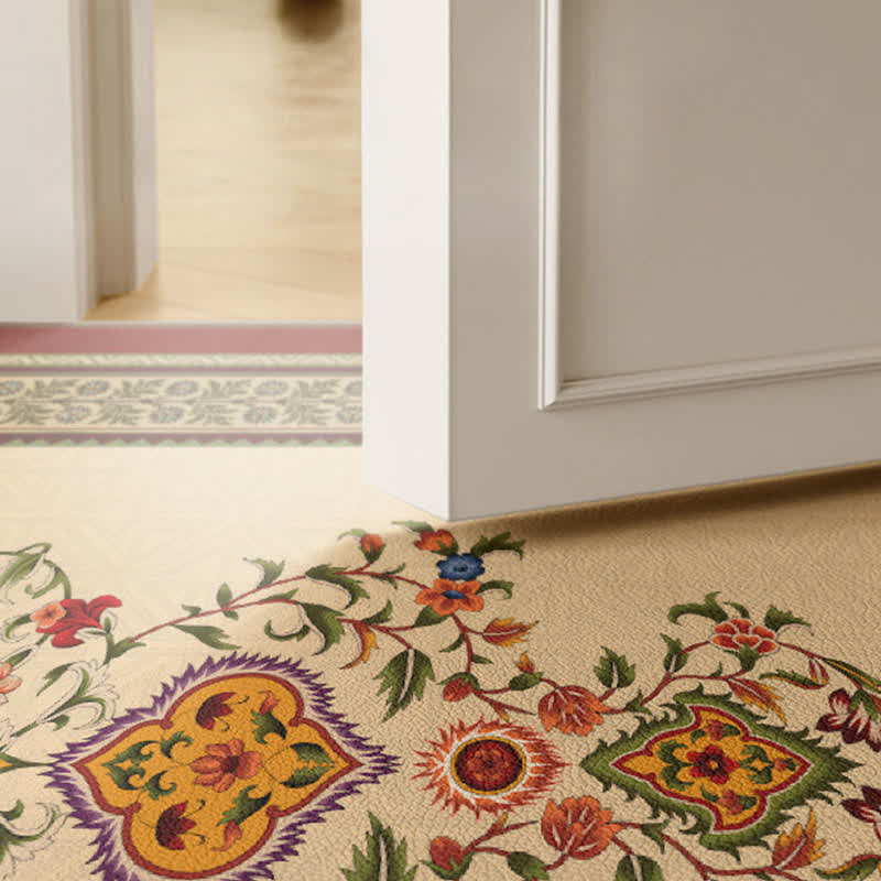 Retro Ethnic Style Floral Door Mat - image 2