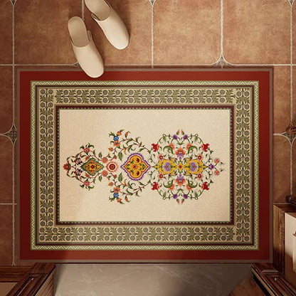 Retro Ethnic Style Floral Door Mat - image 1