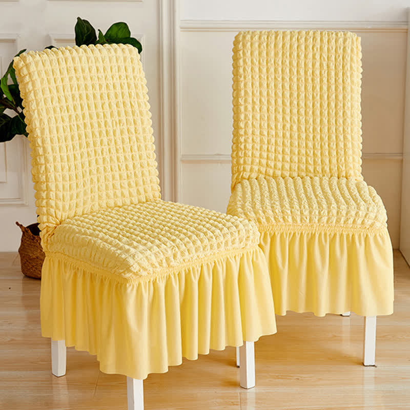 Seersucker Stretch Chair Cover with Ruffle Skirt - image 5