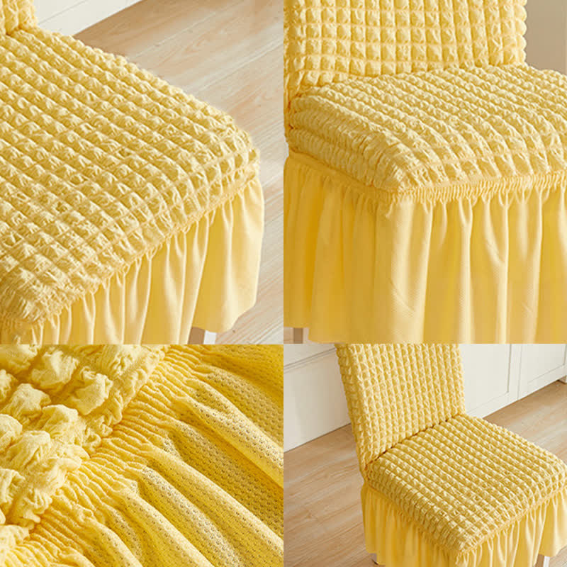 Seersucker Stretch Chair Cover with Ruffle Skirt - image 6