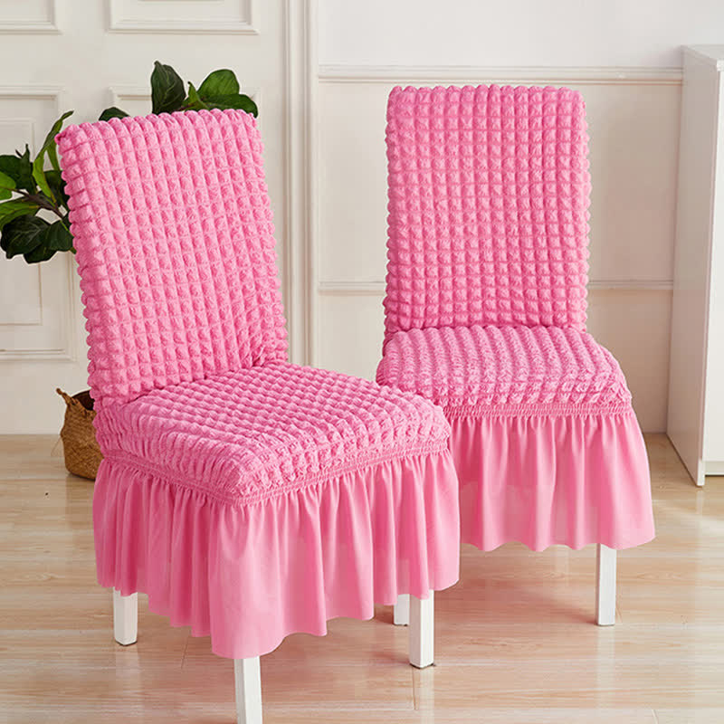 Seersucker Stretch Chair Cover with Ruffle Skirt - image 11