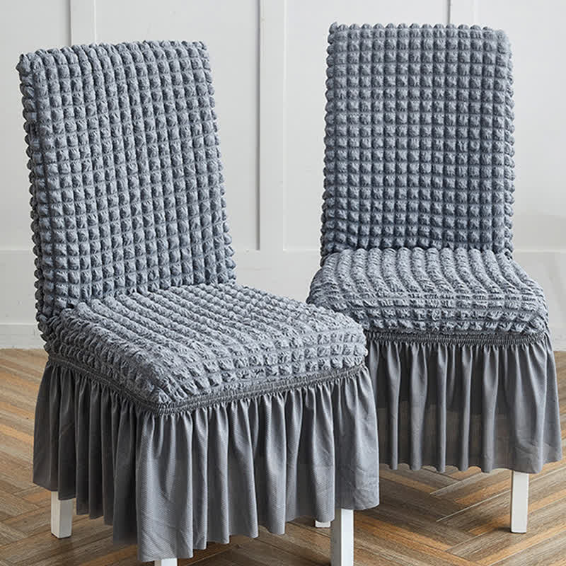 Seersucker Stretch Chair Cover with Ruffle Skirt - image 19