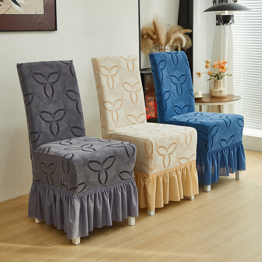 Solid Color Stretch Jacquard Dining Chair Cover - image 0