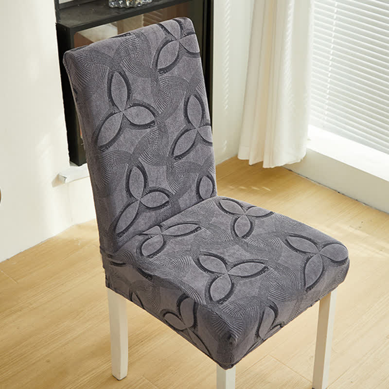 Solid Color Stretch Jacquard Dining Chair Cover - image 8
