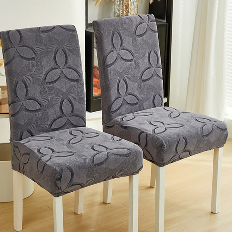Solid Color Stretch Jacquard Dining Chair Cover - image 6