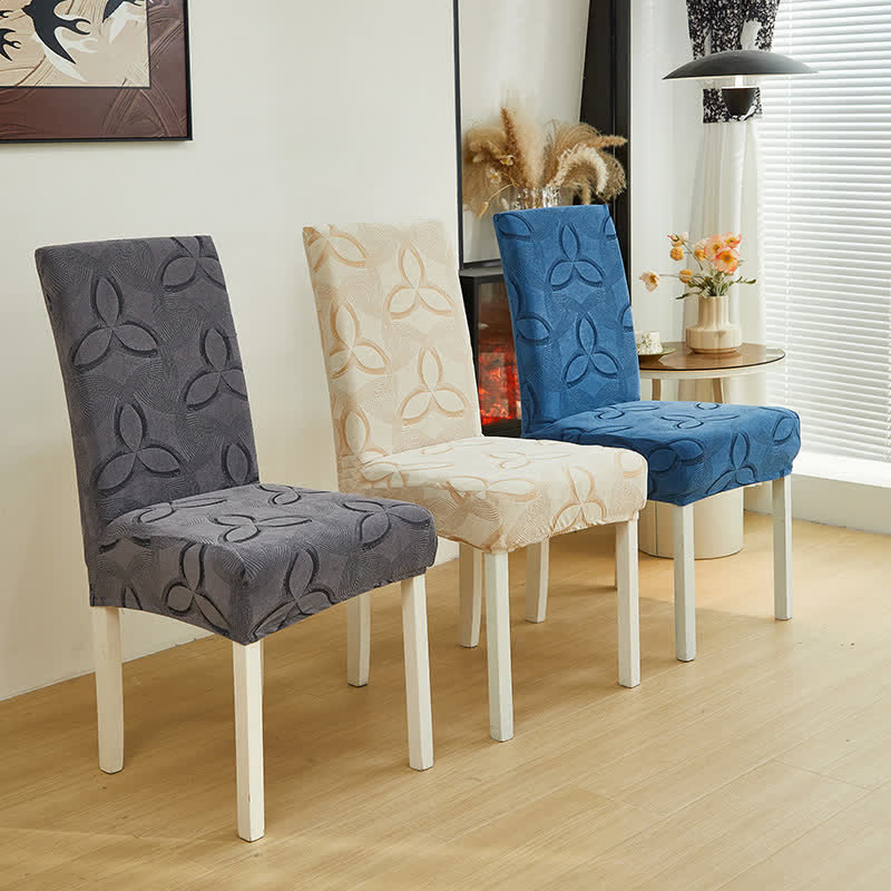 Solid Color Stretch Jacquard Dining Chair Cover - image 1
