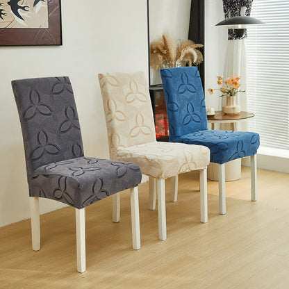 Solid Color Stretch Jacquard Dining Chair Cover - image 1