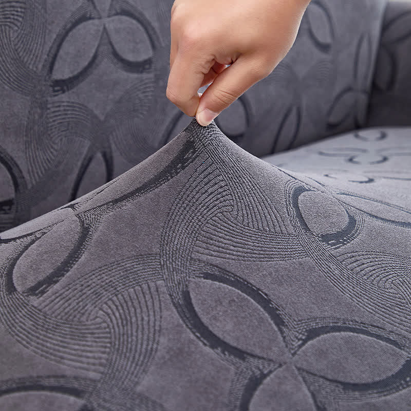 Solid Color Stretch Jacquard Dining Chair Cover - image 9