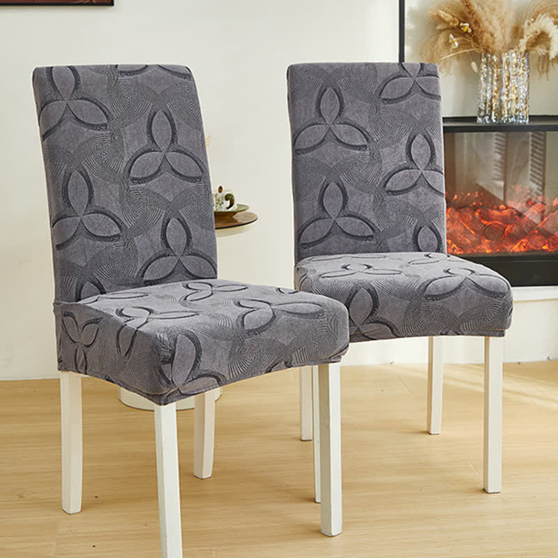 Solid Color Stretch Jacquard Dining Chair Cover - image 5