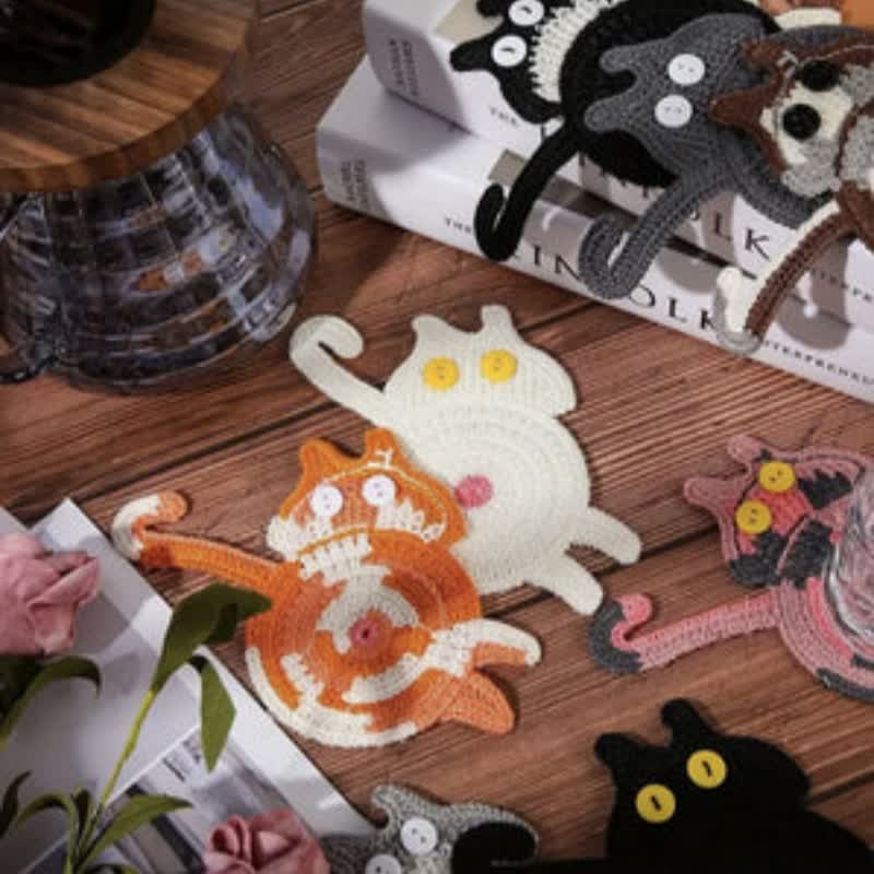 Cute Crochet Cat Butt Coaster - image 0