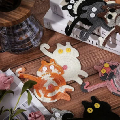 Cute Crochet Cat Butt Coaster - image 0