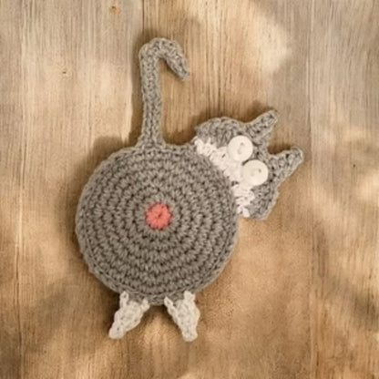 Cute Crochet Cat Butt Coaster - image 12