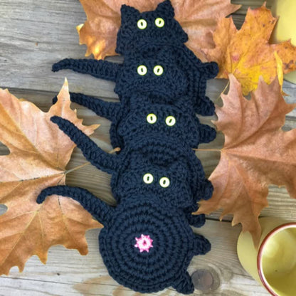 Cute Crochet Cat Butt Coaster - image 3