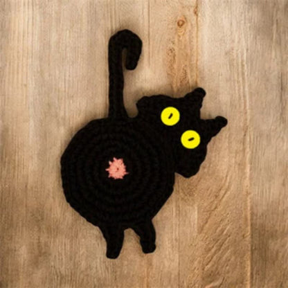 Cute Crochet Cat Butt Coaster - image 7