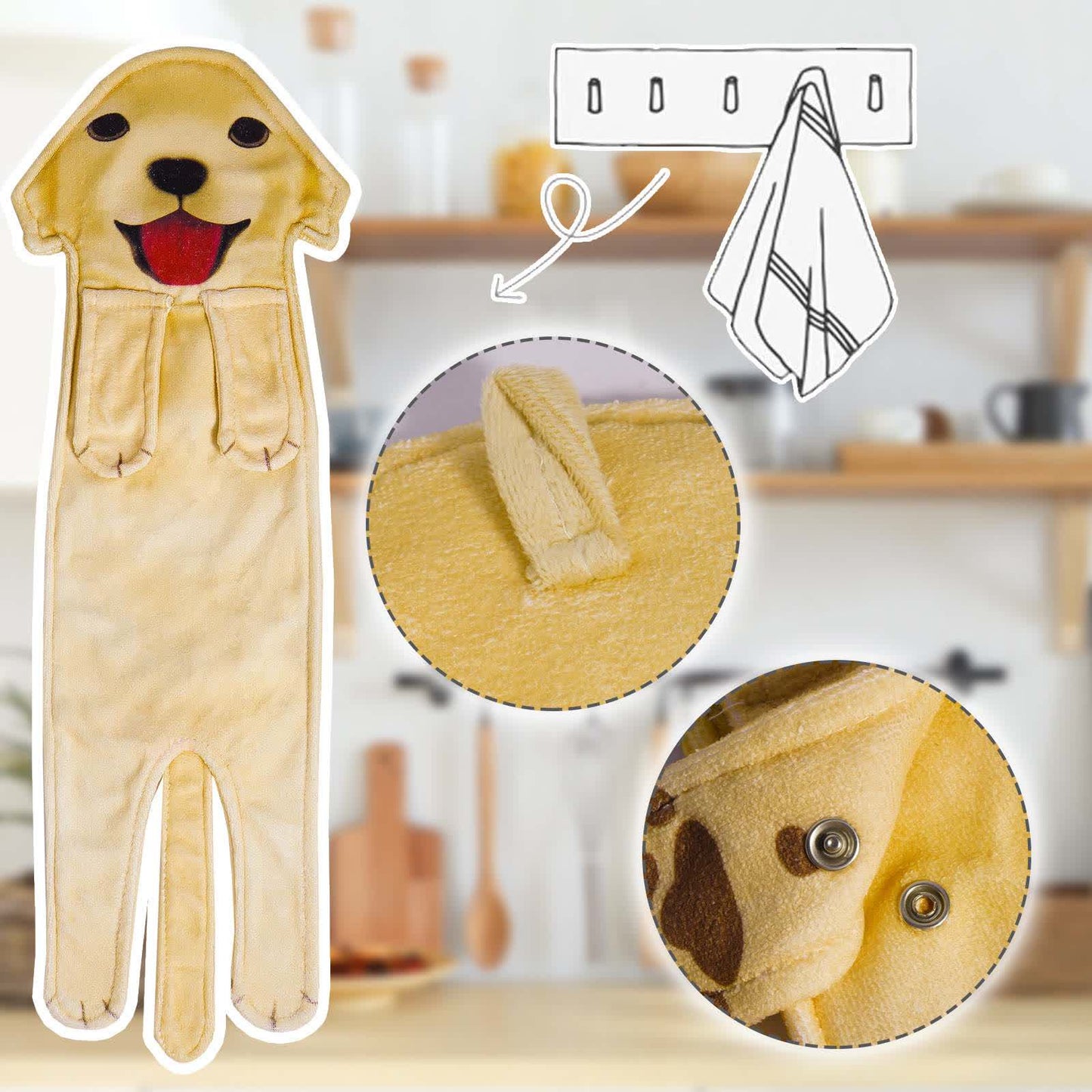 Dog Hangable Kitchen Bathroom Hand Towel - image 15