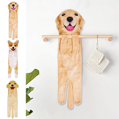 Dog Hangable Kitchen Bathroom Hand Towel - image 3