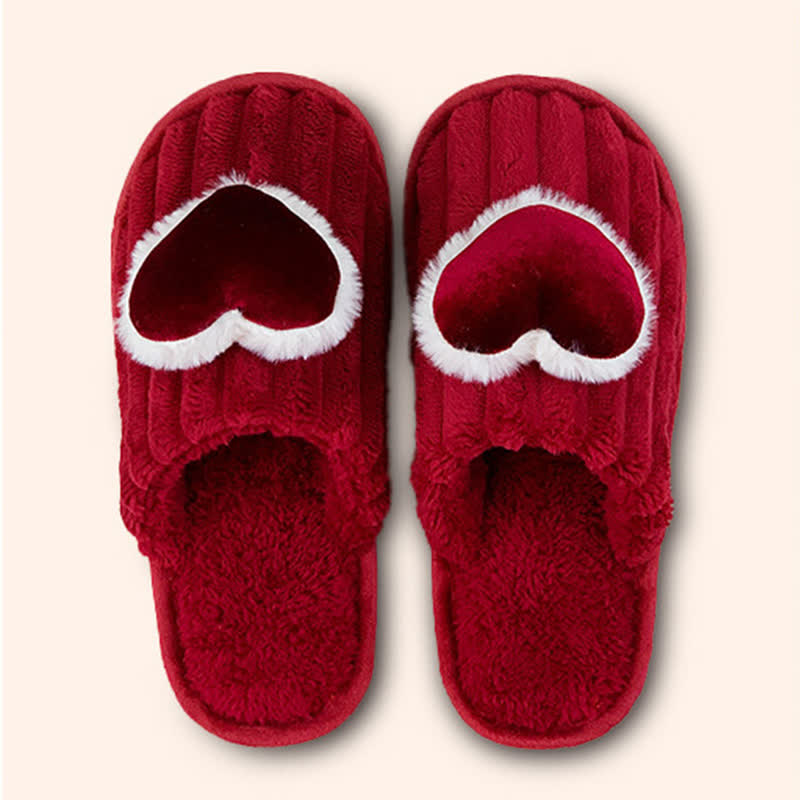 Red Heart Plush House Slippers - Red - XXL - image 4