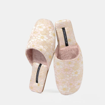 Oriental Peach Blossom Jacquard Plush Slippers - image 8