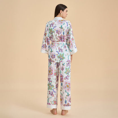 Retro Floral Kimono Loungewear Set - image 4