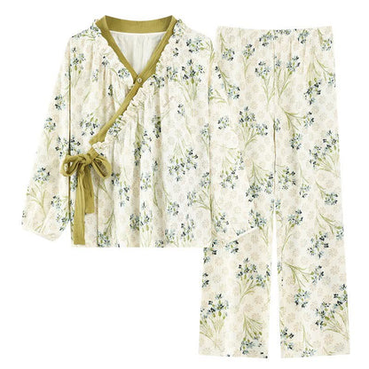Ruffled Neck Fresh Floral Loungewear Set - image 3