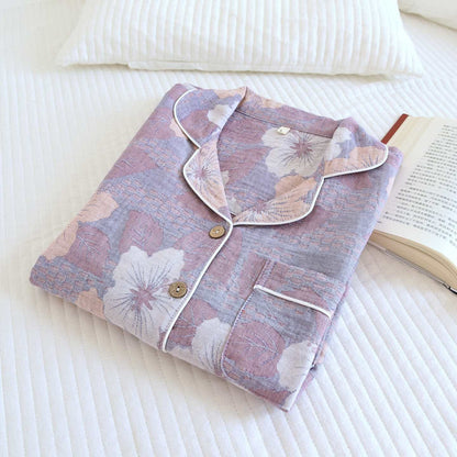 Cotton Cherry Blossom Jacquard Loungewear Set - image 7