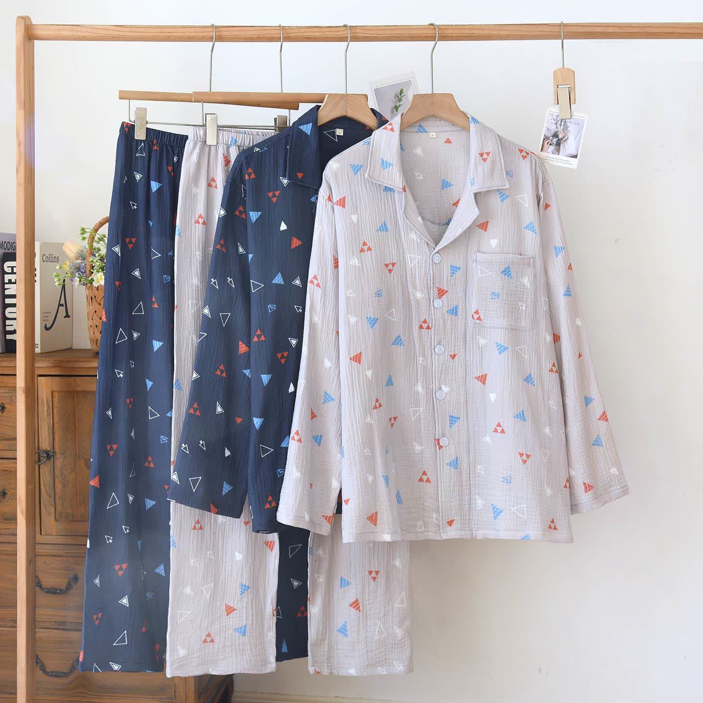 Unisex Geometric Triangle Cotton Loungewear Set - image 0