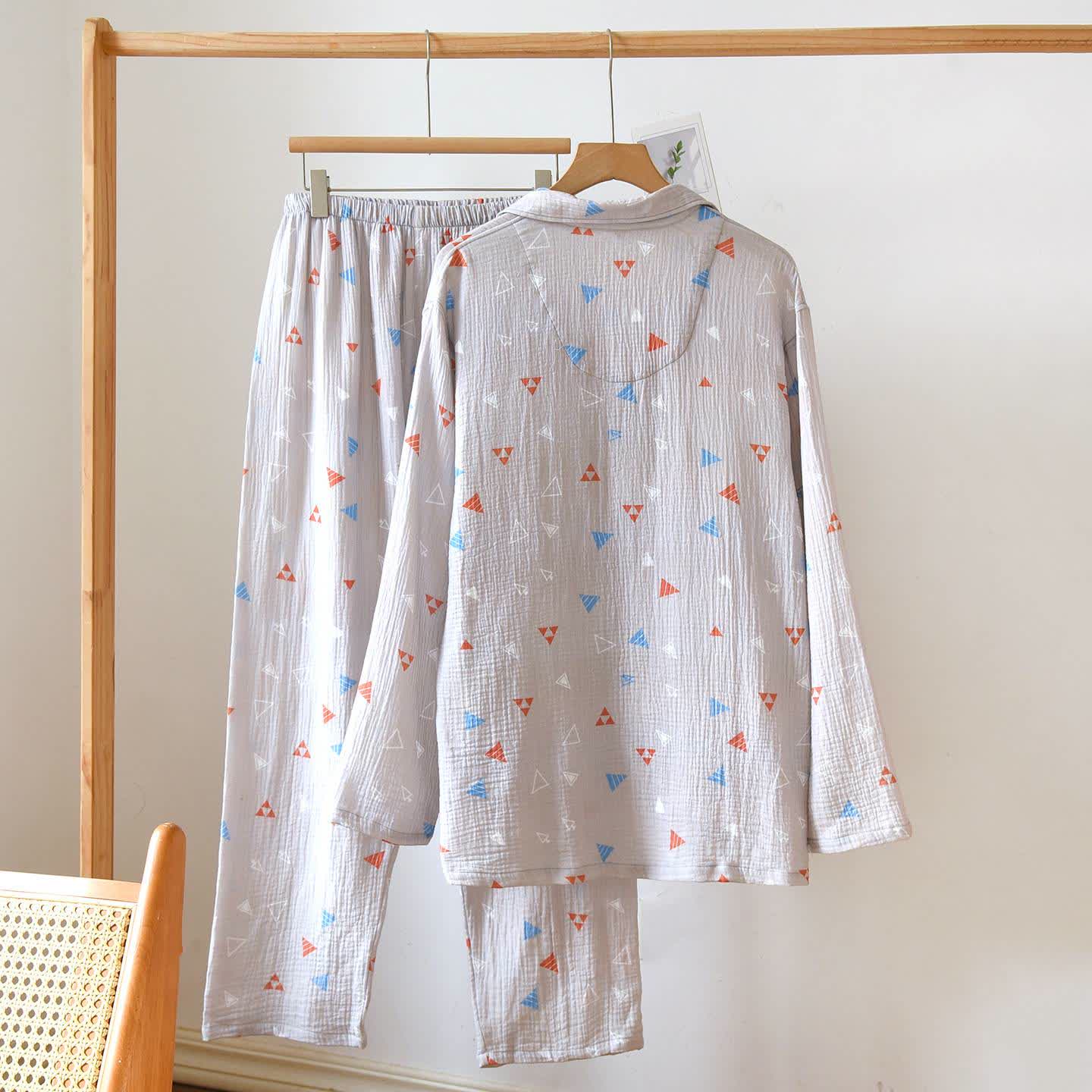 Unisex Geometric Triangle Cotton Loungewear Set - image 4