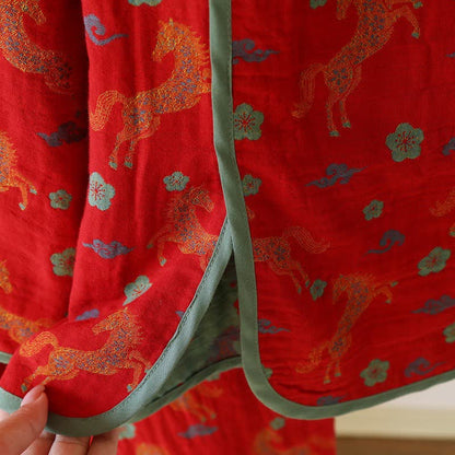 Horse Floral Cotton Gauze Loungewear Set - image 6