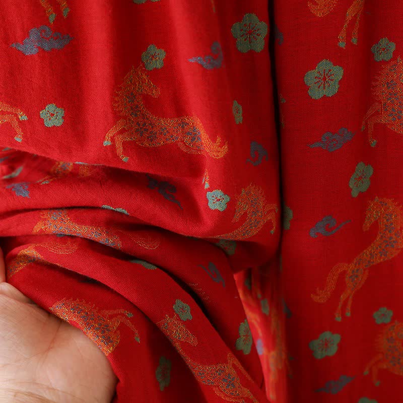 Horse Floral Cotton Gauze Loungewear Set - image 13