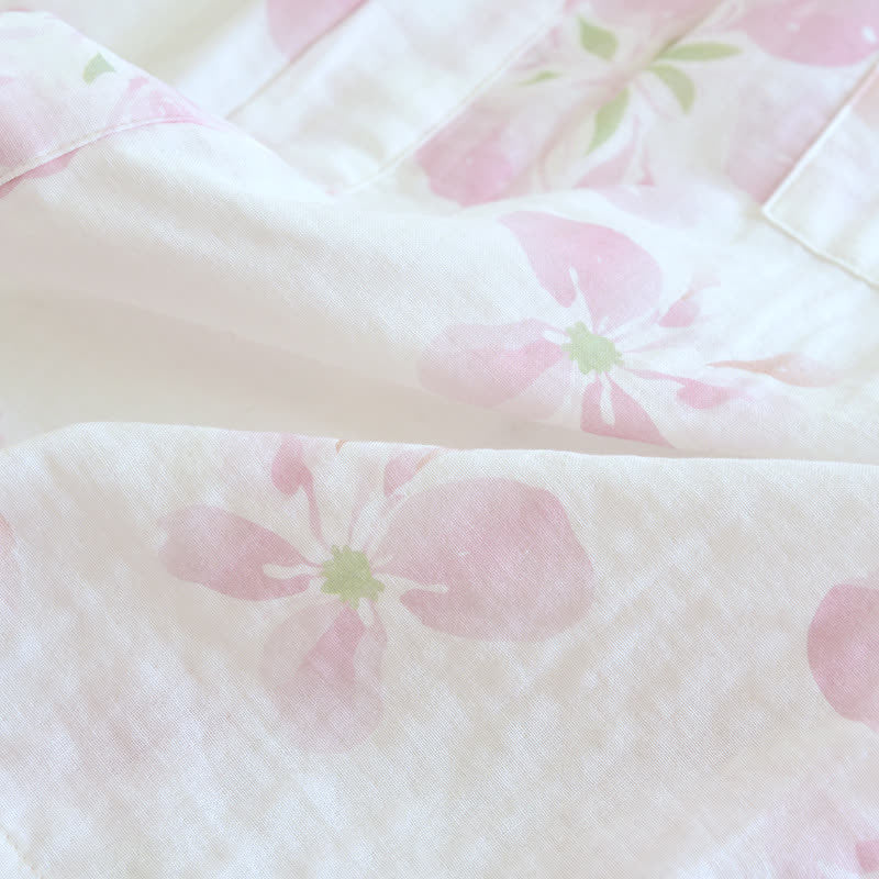 Cherry Blossom Cotton Gauze Kimono Bathrobe - image 11