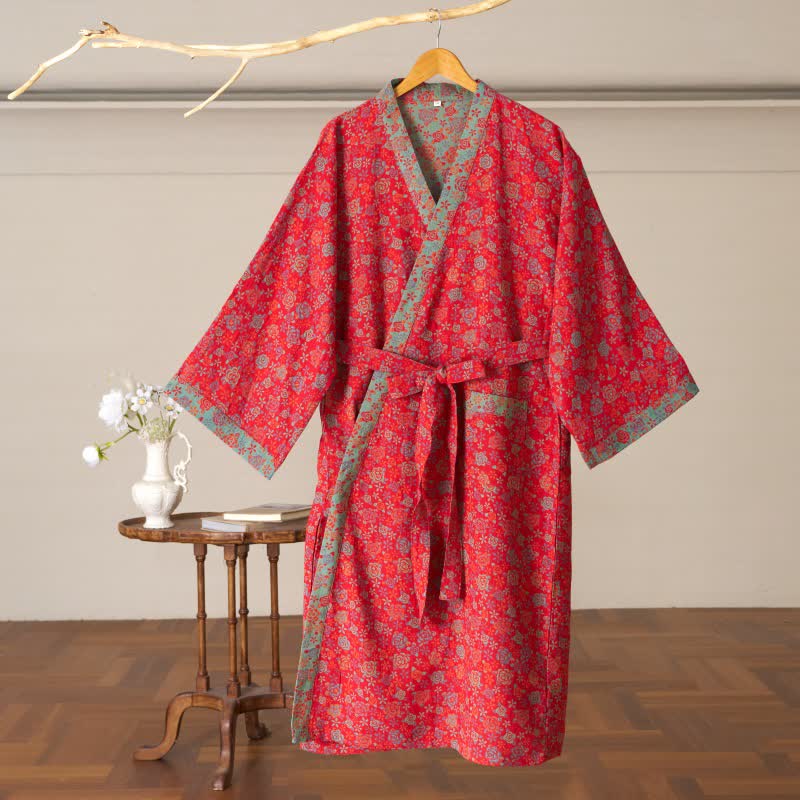 Romantic Rose Cotton Kimono Robe - image 4