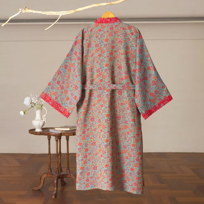 Romantic Rose Cotton Kimono Robe - image 14