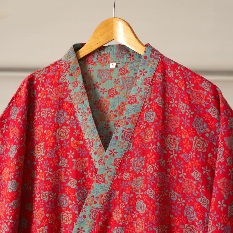 Romantic Rose Cotton Kimono Robe - image 5