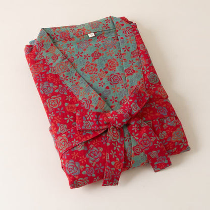 Romantic Rose Cotton Kimono Robe - image 4
