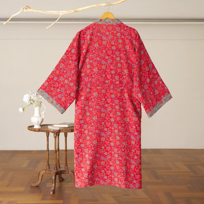 Romantic Rose Cotton Kimono Robe - image 3