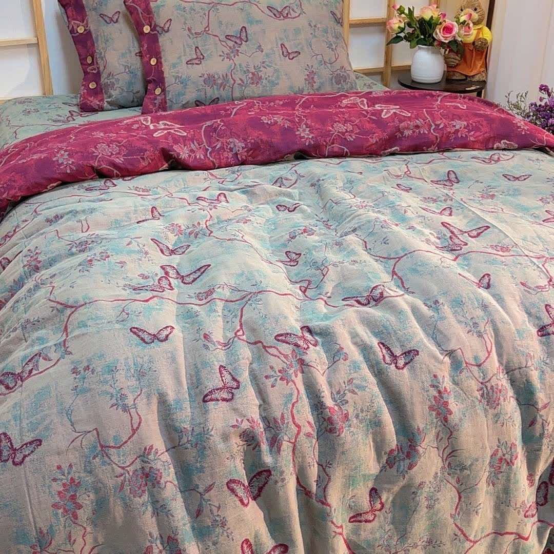 Heritage Butterfly Cotton Gauze Bedding Set(4PCS) - image 2