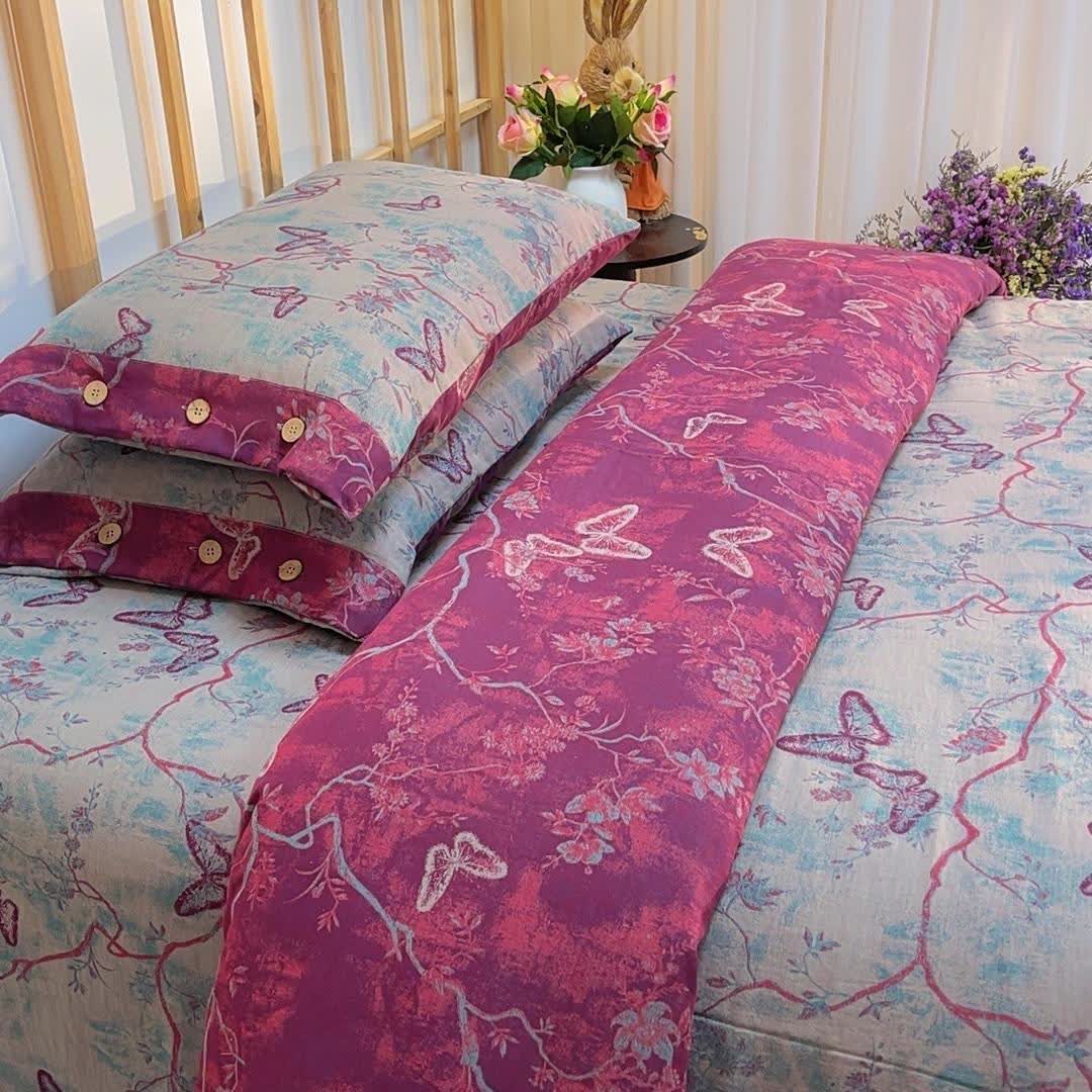 Heritage Butterfly Cotton Gauze Bedding Set(4PCS) - King - image 0