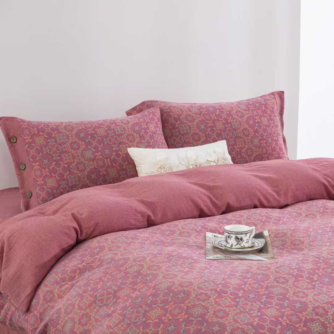 Vintage Pattern Cotton Gauze Bedding Set(4PCS) - image 1