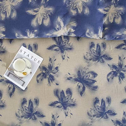 Oriental Ink Style Floral Cotton Bedding Set(4PCS) - image 10