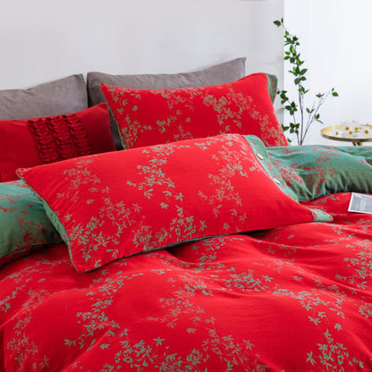 Country Leaf Cotton Gauze Bedding Set(4PCS) - image 3