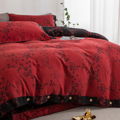 Country Leaf Cotton Gauze Bedding Set(4PCS) - image 10